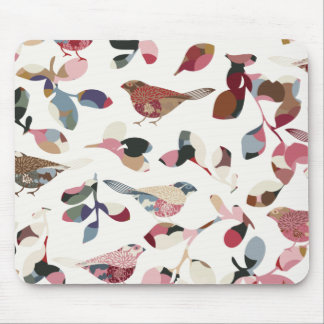 Vintage bird wallpaper mouse pad