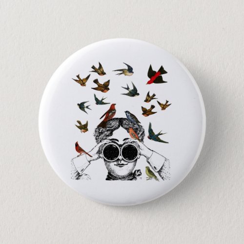 vintage bird watching gifts for twitchers button