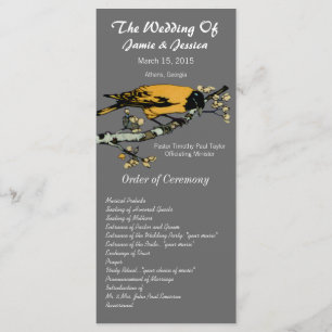 Vintage Bird Wedding Program