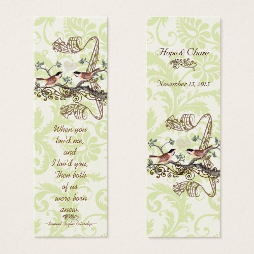 Vintage Bird Wedding Tags Business Card