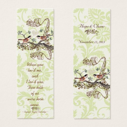 Customizable Vintage Bird Wedding Tags Business Card