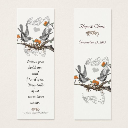 Vintage Bird Wedding Tags Business Card