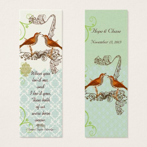 Customizable Vintage Bird Wedding Tags Business Card
