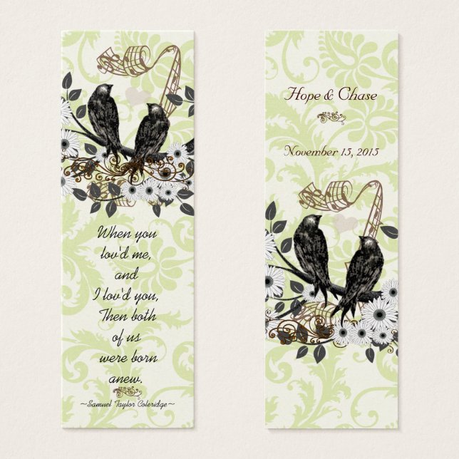 Vintage Bird Wedding Tags (Front & Back)