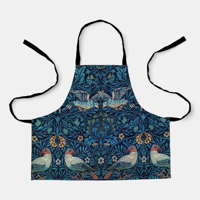 Vintage bird William Morris floral art  Apron (Front)