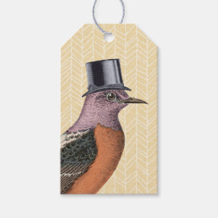 Vintage Bird with Top Hat Gift Tags