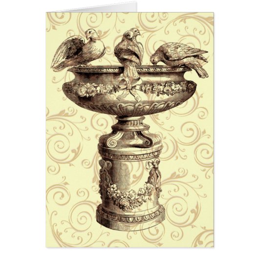 Vintage Birdbath Cards (Front)
