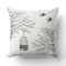 Vintage Birdcage Bare Branches Swallows Pillow