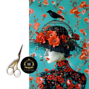 Vintage Birdcage Hat Floral Decoupage Tissue Paper