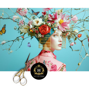 Vintage Birdcage Hat Floral Decoupage Tissue Paper