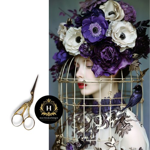 Vintage Birdcage Hat Floral Decoupage Tissue Paper