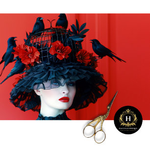 Vintage Birdcage Hat Floral Decoupage Tissue Paper