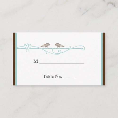 Vintage Birdcage in Brown Aqua Wedding Place Cards Business Card Template