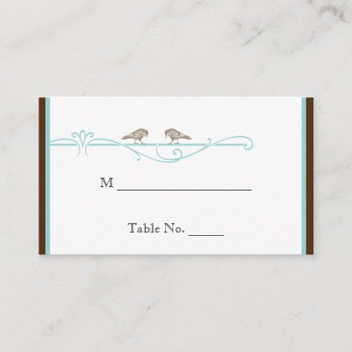 Customizable Vintage Birdcage in Brown Aqua Wedding Place Cards Business Card Template