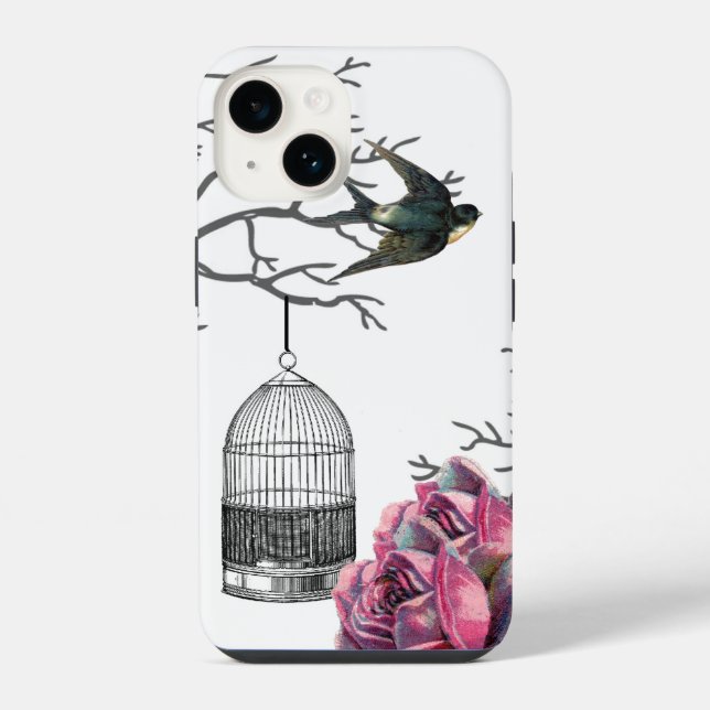 Vintage Birdcage Roses Swallow Case (Back)