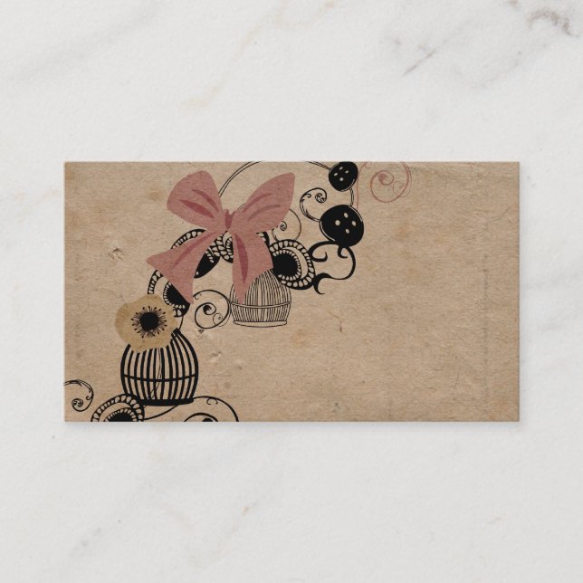 Vintage birdcages Business Card (Front)