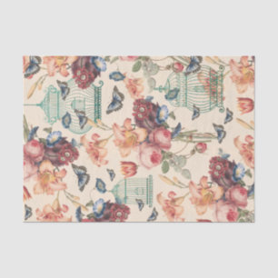 Vintage Birdcages, Butterflies & Floral Decoupage Tissue Paper