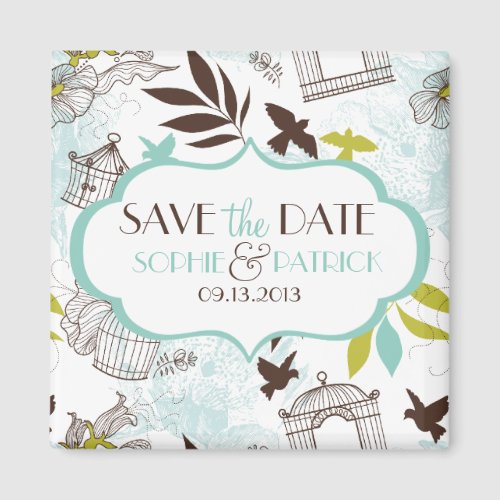 Vintage Birdcages Save the Date Magnet