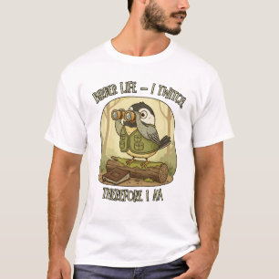 Vintage Birder Life – I Twitch Therefore I Am T-Shirt