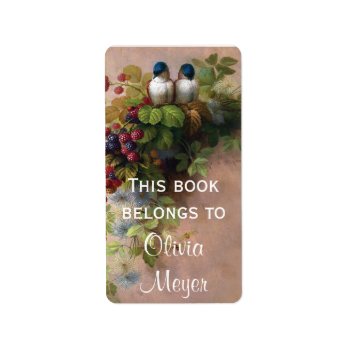 Vintage Birds And Berries Bookplate by artgallerie at Zazzle