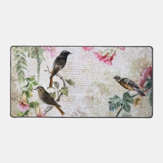 Vintage Birds and Floral Ephemera Decoupage 