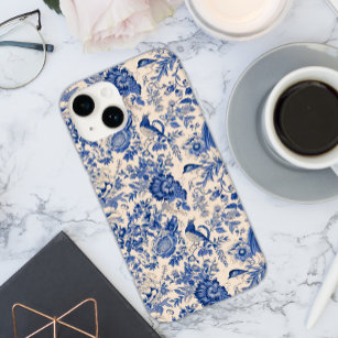 Vintage Birds and Flowers Blue Toile  Case-Mate iPhone 14 Case