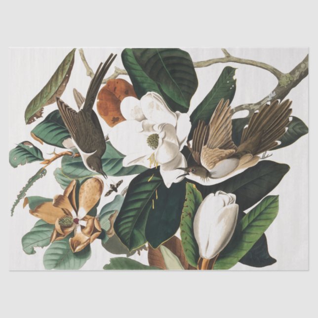 Vintage Birds and Flowers Decoupage Tissue Paper (Front)