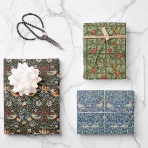 Vintage Birds and Flowers William Morris Patterns Wrapping Paper Sheets