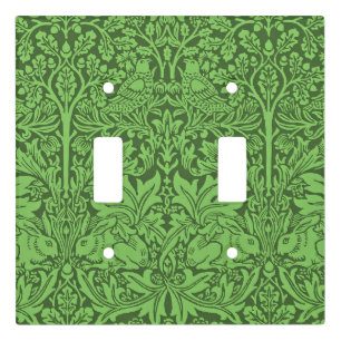 Vintage Birds and Rabbits, emerald green,  Light S Switch Cover