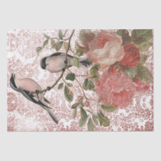 Vintage Birds and Roses Shabby Chic Tissue Paper