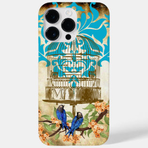 Vintage Birds Birdcage Cherry Blossom Damask Case-Mate iPhone 14 Pro Max Case