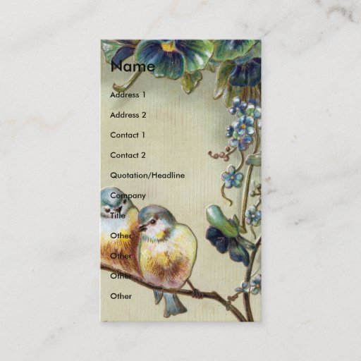 Customizable Vintage Birds Business Card Templates