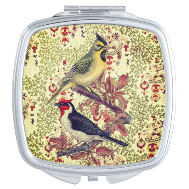 Vintage Birds Compact Mirror (Front)