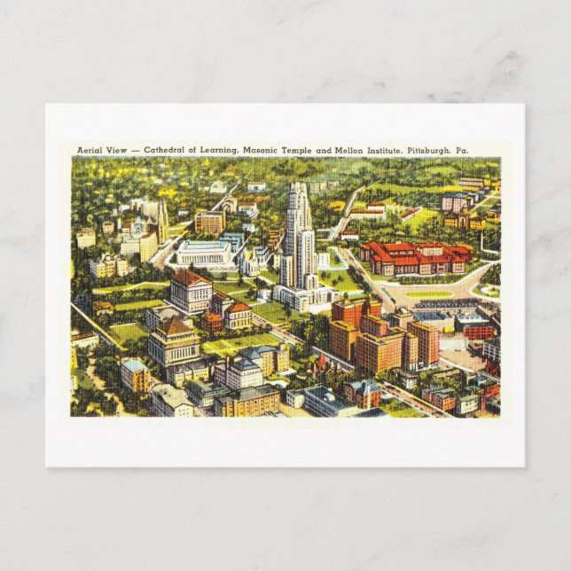 Vintage Bird's-Eye View of Pittsburgh, Penn. Postcard (Front)