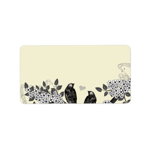 Vintage Birds Flowering Branch Address Label