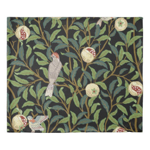 Vintage birds in foliage with birds and fruits sea duvet cover