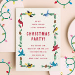 Vintage Birds Invitation<br><div class="desc">Cute and playful vintage birds with pine and pine cones make up a traditional scene for the holidays.</div>