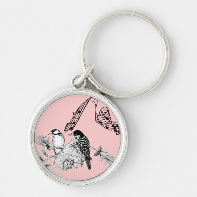 Vintage Birds Keychain (Front)