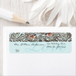 Vintage Birds Musical Chickadee Address Label