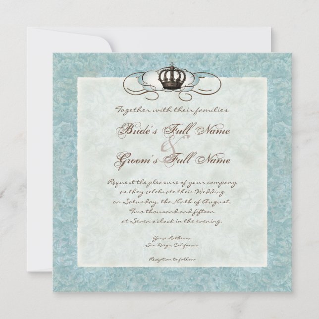 Vintage Birds' Nest in Chair, Wedding Invitation (Front)