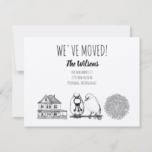 Vintage Birds & Nest Rustic Kraft Brown Invitation (Front)