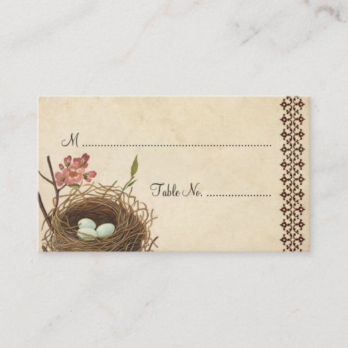 Vintage Bird's Nest Table Place Card Business Cards