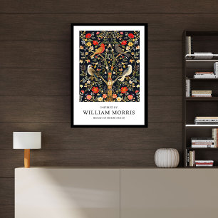 Vintage birds on tree William Morris inspired Framed Art