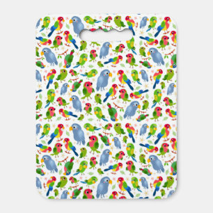 Vintage Birds Pattern, Colorful parakeet pattern Seat Cushion