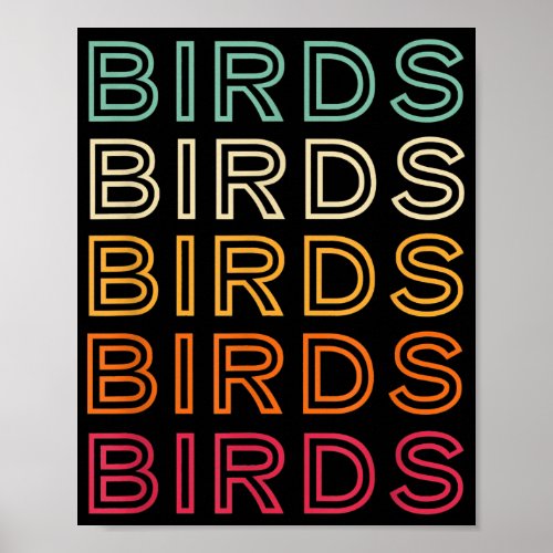 Vintage Birds Retro  Poster