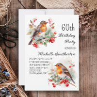 Vintage Birds Robin Redbreast 60th Birthday
