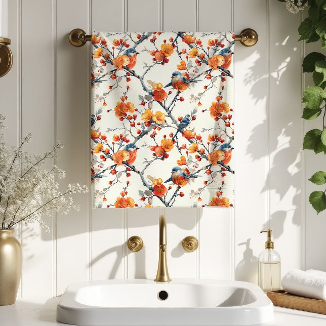 Vintage Birds Towel Fall Gift for Grandparents (Vintage Birds Towel Fall Gift for Grandparents)