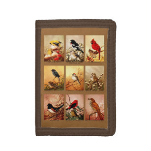 Vintage Birds Tri-fold Wallet