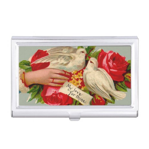 Vintage Birds Victorian Love Dove Classic Art Business Card Case