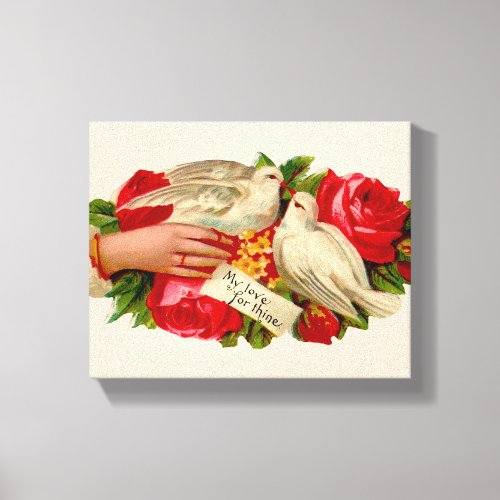 Vintage Birds Victorian Love Dove Classic Art Canvas Print